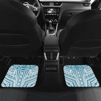 Personalized American Samoa Masefau Car Mats Hibiscus Tropical Floral Whale Polynesian Tribal Pattern TS04 Set 2pcs - Back White Blue - Polynesian Pride