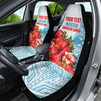 Personalized American Samoa Masefau Car Seat Cover Hibiscus Tropical Floral Whale Polynesian Tribal Pattern TS04 - Polynesian Pride