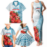 Personalized American Samoa Masefau Family Matching Tank Maxi Dress and Hawaiian Shirt Hibiscus Tropical Floral Whale Polynesian Tribal Pattern TS04 - Polynesian Pride