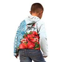 Personalized American Samoa Masefau Kid Hoodie Hibiscus Tropical Floral Whale Polynesian Tribal Pattern TS04 - Polynesian Pride