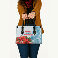 Personalized American Samoa Masefau Leather Bag Hibiscus Tropical Floral Whale Polynesian Tribal Pattern TS04 - Polynesian Pride