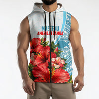Personalized American Samoa Masefau Sleeveless Zip Hoodie Hibiscus Tropical Floral Whale Polynesian Tribal Pattern TS04 - Polynesian Pride