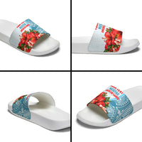 Personalized American Samoa Masefau Slide Sandals Hibiscus Tropical Floral Whale Polynesian Tribal Pattern TS04 - Polynesian Pride