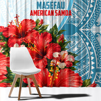 Personalized American Samoa Masefau Window Curtain Hibiscus Tropical Floral Whale Polynesian Tribal Pattern TS04 - Polynesian Pride