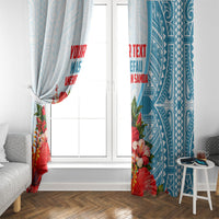 Personalized American Samoa Masefau Window Curtain Hibiscus Tropical Floral Whale Polynesian Tribal Pattern TS04 - Polynesian Pride