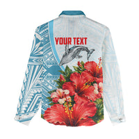 Personalized American Samoa Masefau Women Casual Shirt Hibiscus Tropical Floral Whale Polynesian Tribal Pattern TS04 - Polynesian Pride