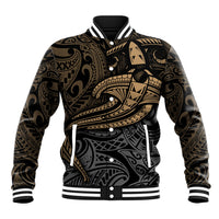 Polynesian Baseball Jacket Hammerhead Shark Tribal Pattern TS04 Unisex Black Yellow - Polynesian Pride