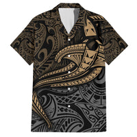 Polynesian Hawaiian Shirt Hammerhead Shark Tribal Pattern TS04 Black Yellow - Polynesian Pride