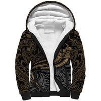 Polynesian Sherpa Hoodie Hammerhead Shark Tribal Pattern TS04 Unisex Black Yellow - Polynesian Pride