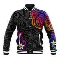 Turtle and Plumeria - Polynesian Baseball Jacket TS04 Unisex Gradient - Polynesian Pride