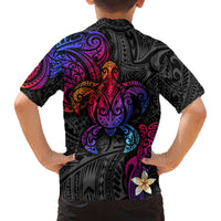 Turtle and Plumeria - Polynesian Family Matching Off Shoulder Long Sleeve Dress and Hawaiian Shirt TS04 - Polynesian Pride