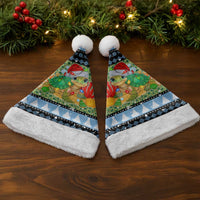 Micronesia Christmas Santa Hat with Santa Turtle Coral Reef and Holiday Ocean Pattern TS04 - Polynesian Pride