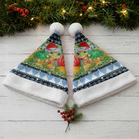 Micronesia Christmas Santa Hat with Santa Turtle Coral Reef and Holiday Ocean Pattern TS04 - Polynesian Pride