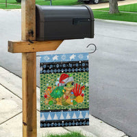 Micronesia Christmas Garden Flag with Santa Turtle Coral Reef and Holiday Ocean Pattern - Polynesian Pride
