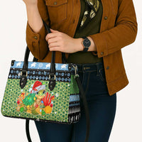 Micronesia Christmas Leather Bag with Santa Turtle Coral Reef and Holiday Ocean Pattern - Polynesian Pride