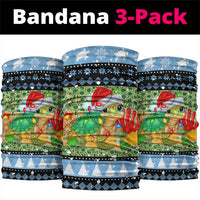 Micronesia Christmas Neck Gaiter with Santa Turtle Coral Reef and Holiday Ocean Pattern - Polynesian Pride