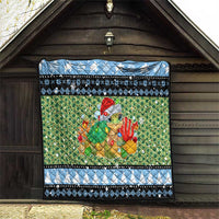 Micronesia Christmas Quilt with Santa Turtle Coral Reef and Holiday Ocean Pattern - Polynesian Pride