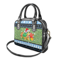 Micronesia Christmas Shoulder Handbag with Santa Turtle Coral Reef and Holiday Ocean Pattern - Polynesian Pride