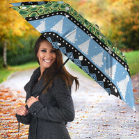 Micronesia Christmas Umbrella with Santa Turtle Coral Reef and Holiday Ocean Pattern - Polynesian Pride