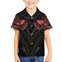 Feminine Polynesian Kid Hawaiian Shirt Mandala Tattoo Style TS04 Kid Black - Polynesian Pride