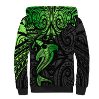 Polynesian Sherpa Hoodie Hammerhead Shark Tribal Pattern Black Green Version TS04 - Polynesian Pride