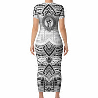 Aiga Samoa Raised Fist Short Sleeve Bodycon Dress Polynesian Tribal Tattoo Art Family Pride TS04 - Polynesian Pride