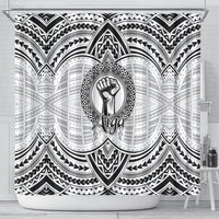 Aiga Samoa Raised Fist Shower Curtain Polynesian Tribal Tattoo Art Family Pride TS04 - Polynesian Pride