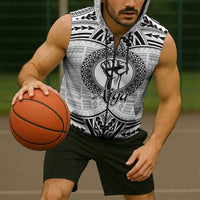 Aiga Samoa Raised Fist Sleeveless Zip Hoodie Polynesian Tribal Tattoo Art Family Pride TS04 - Polynesian Pride