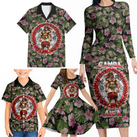 Samoa Aiga Polynesian Family Matching Long Sleeve Bodycon Dress and Hawaiian Shirt Tropical Floral Hibiscus Pattern Island Heritage TS04 - Polynesian Pride
