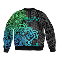 Zodiac Cancer Bomber Jacket Polynesian in Gradient Blue TS04 - Polynesian Pride
