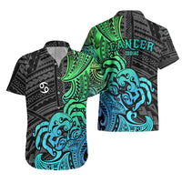 Zodiac Cancer Hawaiian Shirt Polynesian in Gradient Blue TS04 - Polynesian Pride