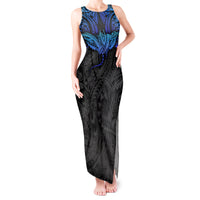 Polynesian Ray Pattern Tank Maxi Dress TS04 Women Black Blue - Polynesian Pride