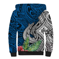 Polynesian Sherpa Hoodie Whale Pattern and Hibiscus Flowers TS04 - Polynesian Pride