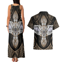 Polynesian Hawaii Tattoo Couples Matching Tank Maxi Dress and Hawaiian Shirt TS04 - Polynesian Pride