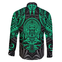 Polynesian Family Matching Off Shoulder Long Sleeve Dress and Hawaiian Shirt Abstract Tiki TS04 - Polynesian Pride