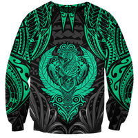 Polynesian Sweatshirt Abstract Tiki TS04 Unisex Black Yellow - Polynesian Pride