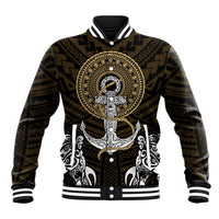 Polynesian Swordfish Baseball Jacket with Anchor Pattern and Tribal Turtle TS04 - Polynesian Pride