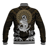 Polynesian Swordfish Baseball Jacket with Anchor Pattern and Tribal Turtle TS04 Unisex Multicolor - Polynesian Pride