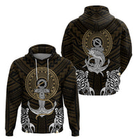 Polynesian Swordfish Hoodie with Anchor Pattern and Tribal Turtle TS04 - Polynesian Pride