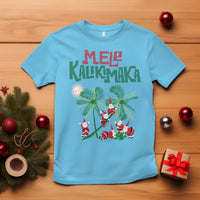 Mele Kalikimaka Santa Climb Palm Tree Hawaiian Christmas T Shirt TS09 Sky - Polynesian Pride
