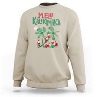 Mele Kalikimaka Santa Climb Palm Tree Hawaiian Christmas Sweatshirt TS09 Sand - Polynesian Pride