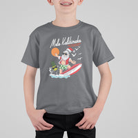 Mele Kalikimaka Surfing Santa Vintage Hawaiian Christmas T Shirt For Kid TS09 Charcoal - Polynesian Pride
