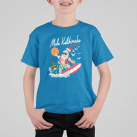 Mele Kalikimaka Surfing Santa Vintage Hawaiian Christmas T Shirt For Kid TS09 Sapphire - Polynesian Pride
