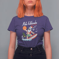 Mele Kalikimaka Surfing Santa Vintage Hawaiian Christmas T Shirt For Women TS09 Purple - Polynesian Pride