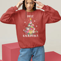 Mele Kalikimaka Hawaiian Christmas Tree Tropical Flower Sweatshirt TS09 Red - Polynesian Pride