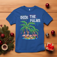Christmas In Hawaii T Shirt Deck the Palms Firework Merry Christmas Flamingo TS09 Royal Blue - Polynesian Pride