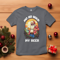 Christmas In Hawaii T Shirt Ho Ho Hold My Beer Cool Santa Sunglass TS09 Charcoal - Polynesian Pride