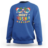 Merry Cruisemas Hawaiian Christmas Palm Tree Sunglass Sweatshirt TS09 Royal Blue - Polynesian Pride