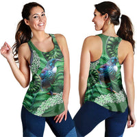 Tui Bird Koru Silver Fern Aotearoa Women Racerback Tank