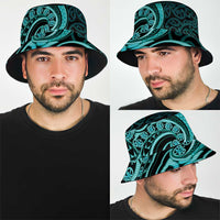 Turquoise New Zealand Mangopare Bucket Hat Aotearoa Maori Koru Style LT14 - Polynesian Pride